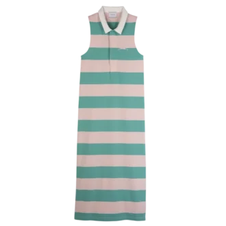 Ballerina/Mint – Striped jersey Polo dress