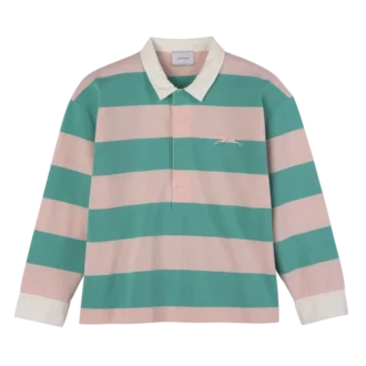 Ballerina/Mint – Striped jersey Polo shirt