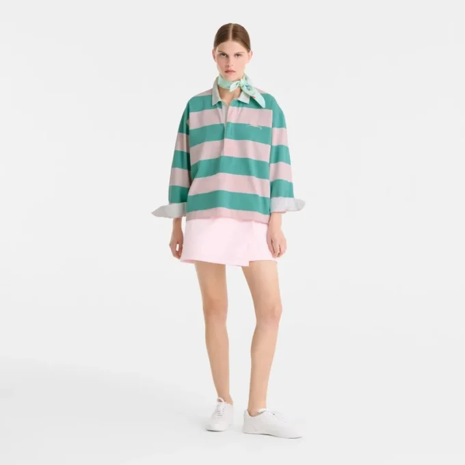 Ballerina/Mint – Striped jersey Polo shirt Ballerina/Mint – Striped jersey Polo shirt