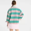 Ballerina/Mint – Striped jersey Polo shirt Ballerina/Mint – Striped jersey Polo shirt