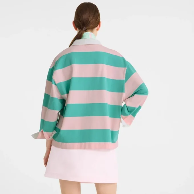 Ballerina/Mint – Striped jersey Polo shirt Ballerina/Mint – Striped jersey Polo shirt