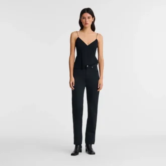 Black – Techno satin Trousers