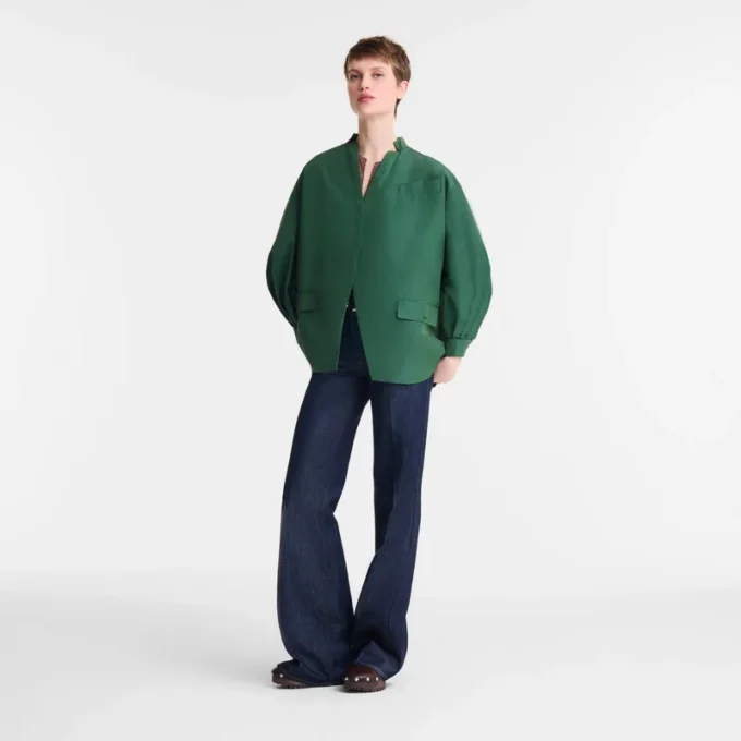 British Green – Technical taffeta Kimono jacket British Green – Technical taffeta Kimono jacket