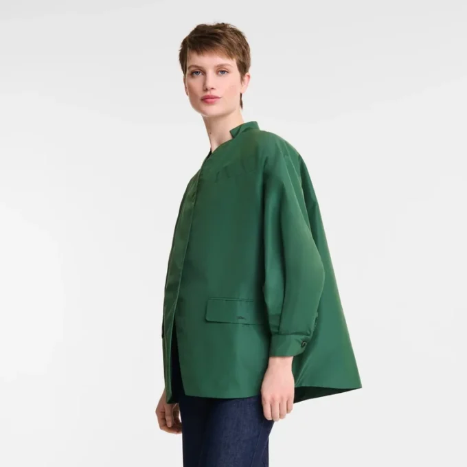 British Green – Technical taffeta Kimono jacket British Green – Technical taffeta Kimono jacket