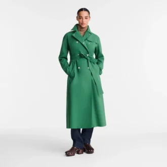 British Green – Water-repellent technical canvas Trench coat