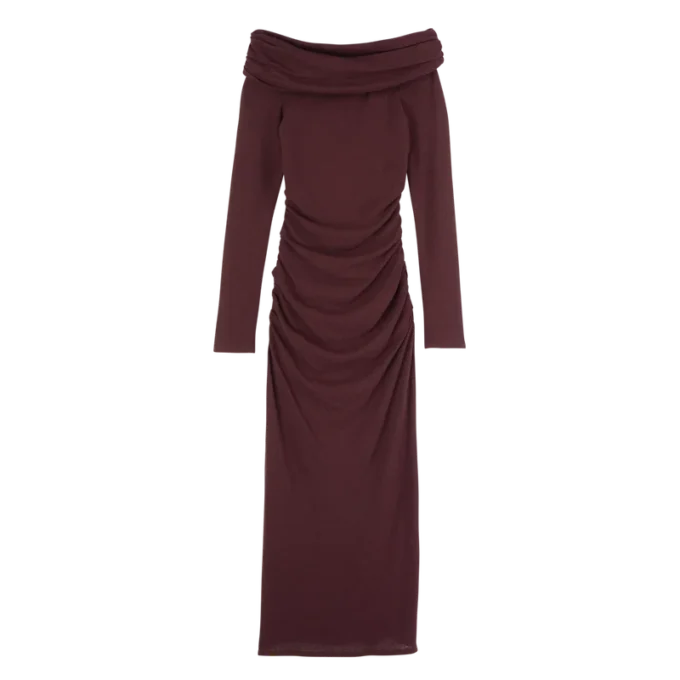Burgundy – Crepe jersey Long dress Burgundy – Crepe jersey Long dress