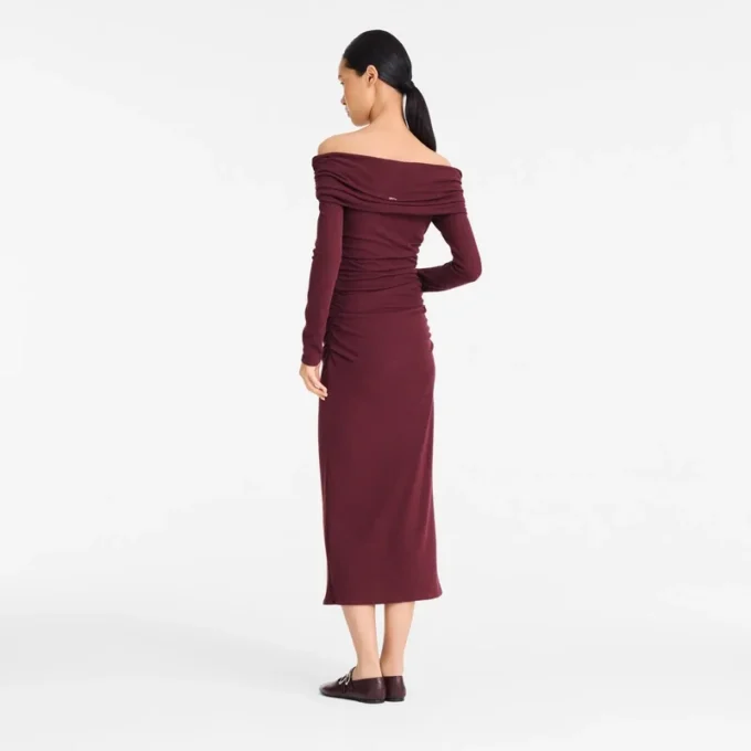 Burgundy – Crepe jersey Long dress Burgundy – Crepe jersey Long dress
