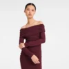 Burgundy – Crepe jersey Long dress Burgundy – Crepe jersey Long dress