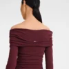 Burgundy – Crepe jersey Long dress Burgundy – Crepe jersey Long dress