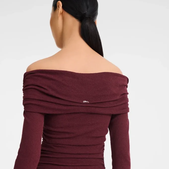 Burgundy – Crepe jersey Long dress Burgundy – Crepe jersey Long dress