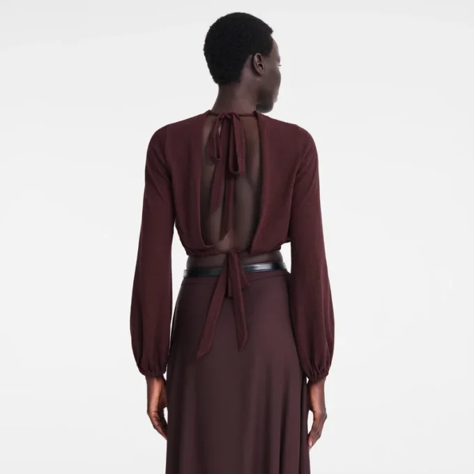 Burgundy – Crepe jersey Top