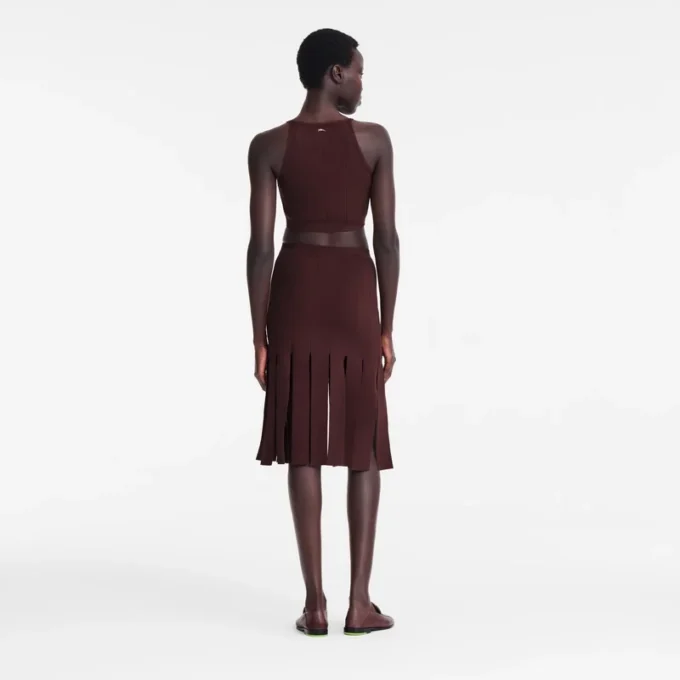 Burgundy – Knit Midi skirt
