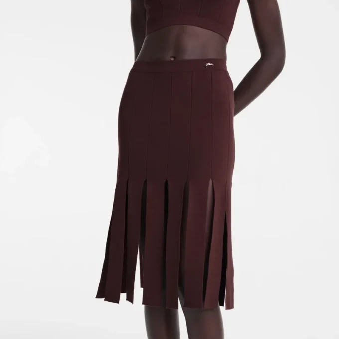 Burgundy – Knit Midi skirt