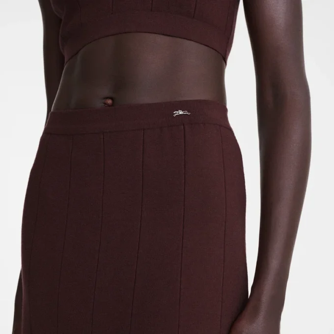 Burgundy – Knit Midi skirt