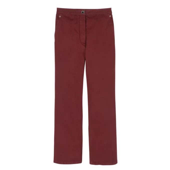 Burgundy – Overdyed cotton Trousers Burgundy – Overdyed cotton Trousers