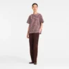Burgundy – Striped poplin T-shirt Burgundy – Striped poplin T-shirt