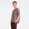 Burgundy – Striped poplin T-shirt Burgundy – Striped poplin T-shirt