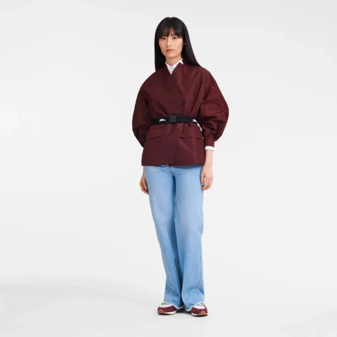 Burgundy – Technical taffeta Kimono jacket Burgundy – Technical taffeta Kimono jacket
