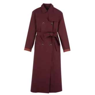 Burgundy – Water-repellent technical canvas Trench coat