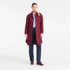 Burgundy – Water-repellent technical canvas Trench coat