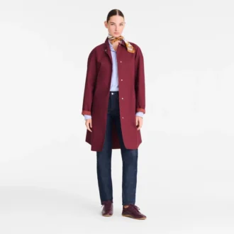 Burgundy – Water-repellent technical canvas Trench coat