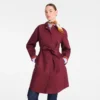 Burgundy – Water-repellent technical canvas Trench coat