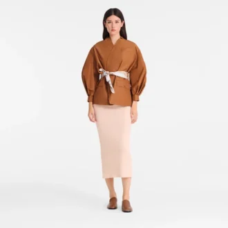 Cognac – Technical taffeta Kimono jacket