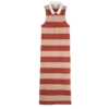Cream/Coral – Striped jersey Polo dress