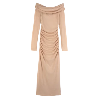 Cream – Crepe jersey Long dress