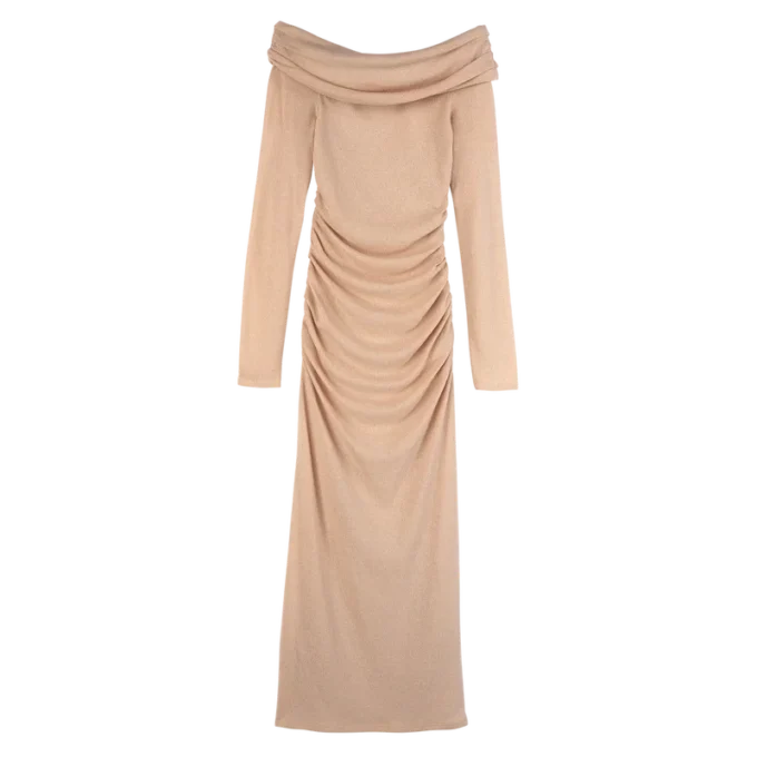 Cream – Crepe jersey Long dress