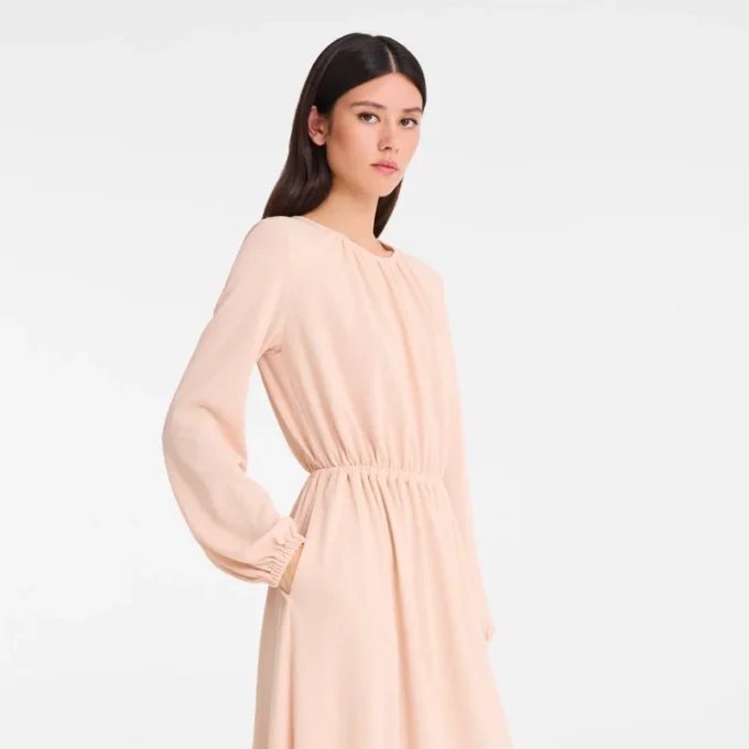 Cream – Crepe jersey Long dress