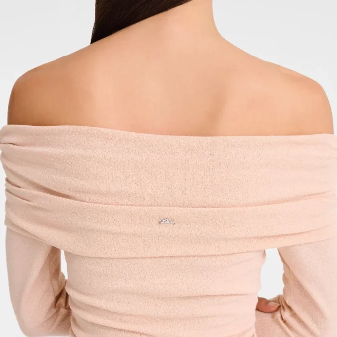 Cream – Crepe jersey Long dress