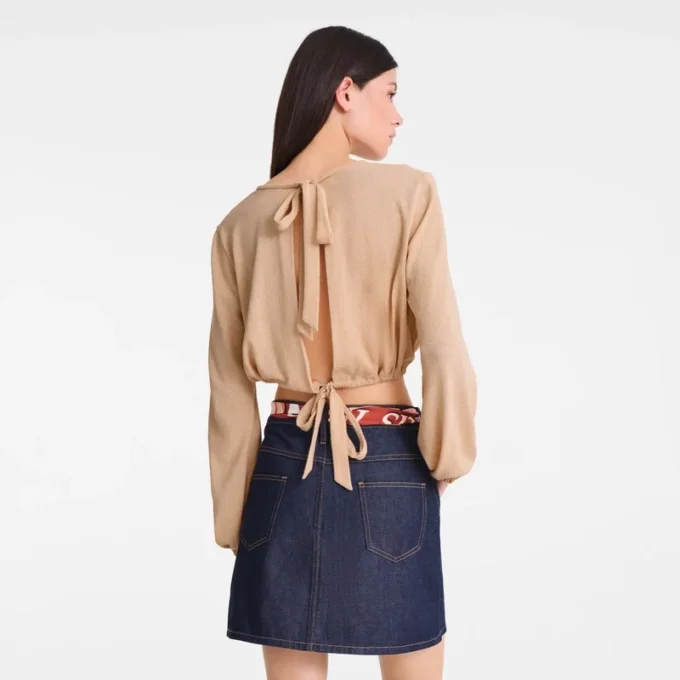 Cream – Crepe jersey Top