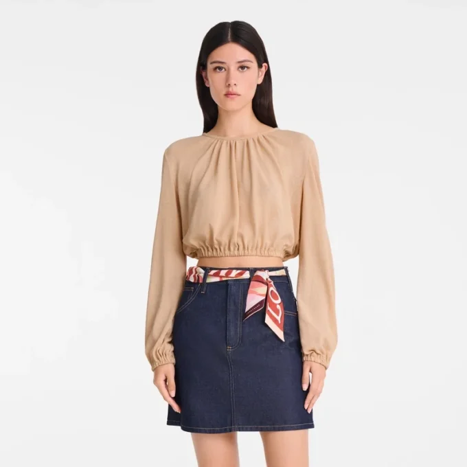 Cream – Crepe jersey Top
