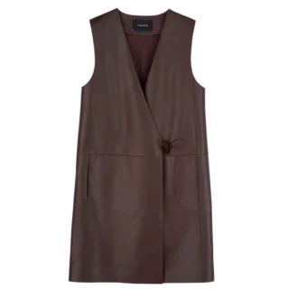 Ebony – Leather Sleeveless jacket Ebony – Leather Sleeveless jacket