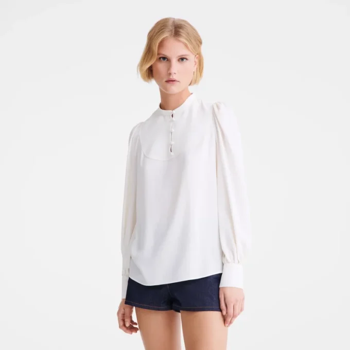 Ecru – Fluid crepe Blouse