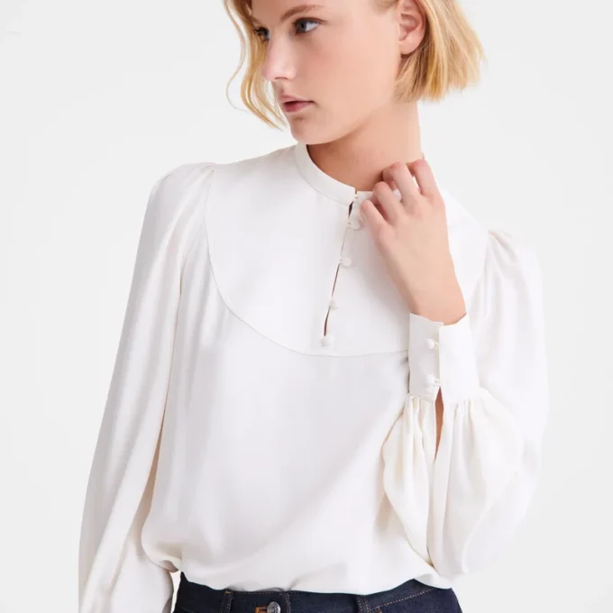 Ecru – Fluid crepe Blouse