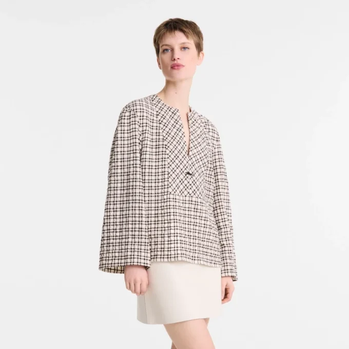 Ecru – Jacquard cotton Blouse