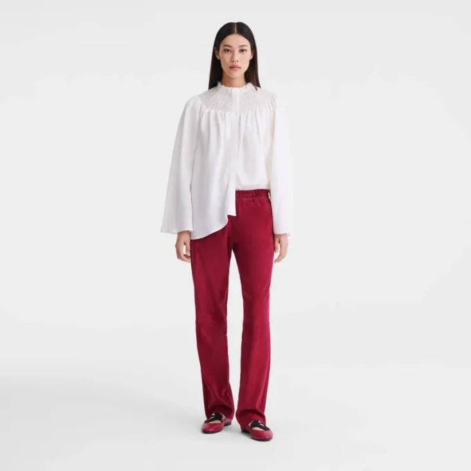 Ecru – Smocked veil Blouse