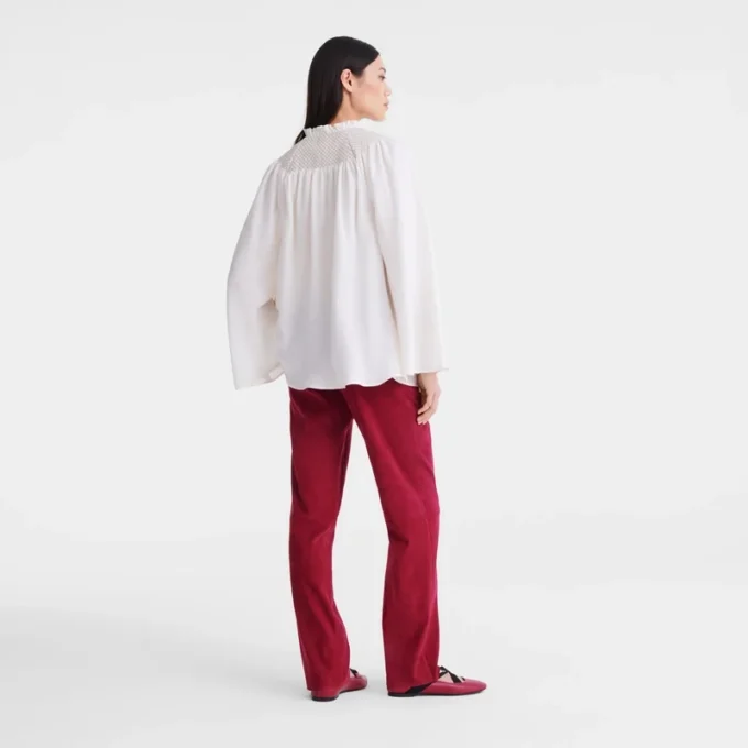 Ecru – Smocked veil Blouse