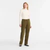 Leather straight pants