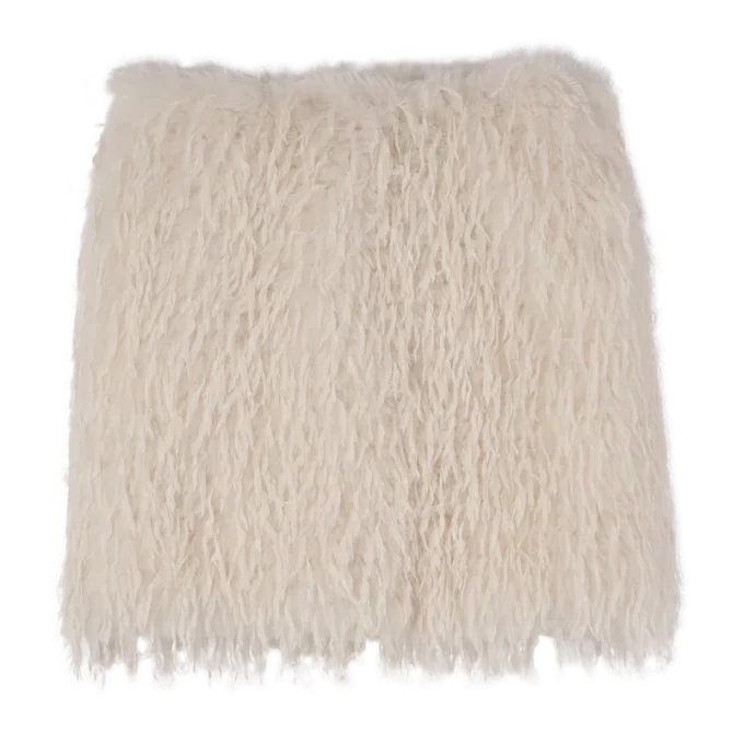 Ivory – Faux fur Skirt
