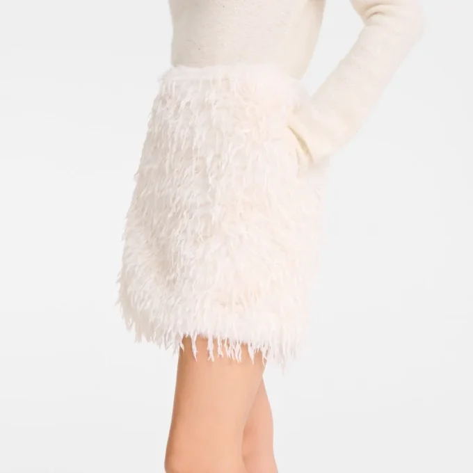 Ivory – Faux fur Skirt