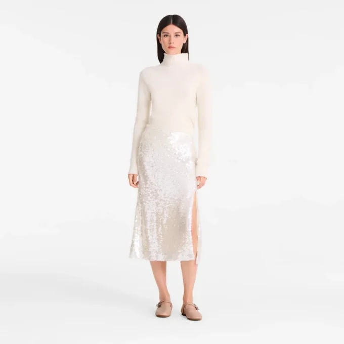Ivory – Sequin Midi skirt