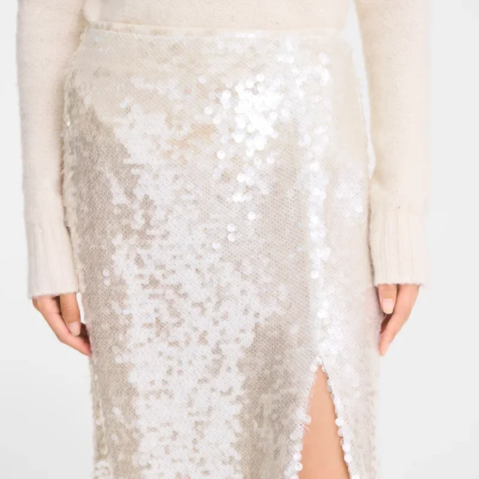 Ivory – Sequin Midi skirt