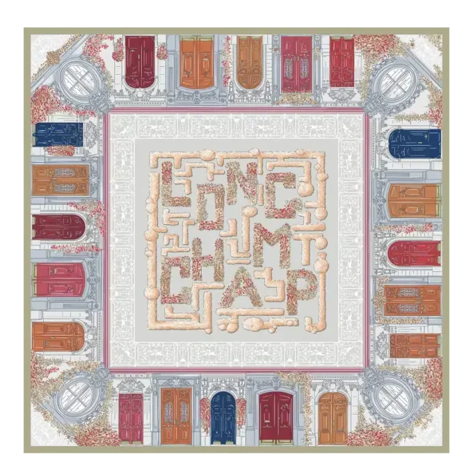 Jardin Parisien Silk scarf 90