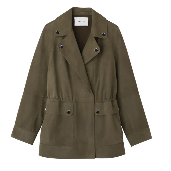 Khaki – Leather Safari jacket