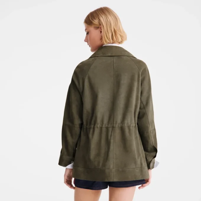 Khaki – Leather Safari jacket