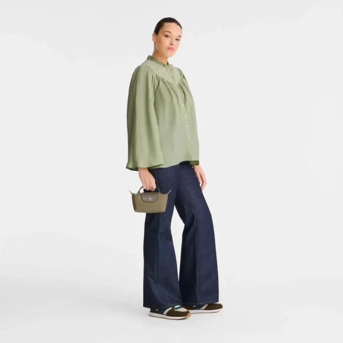 Le Pliage Green Pouch with handle