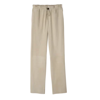 Leather straight pants
